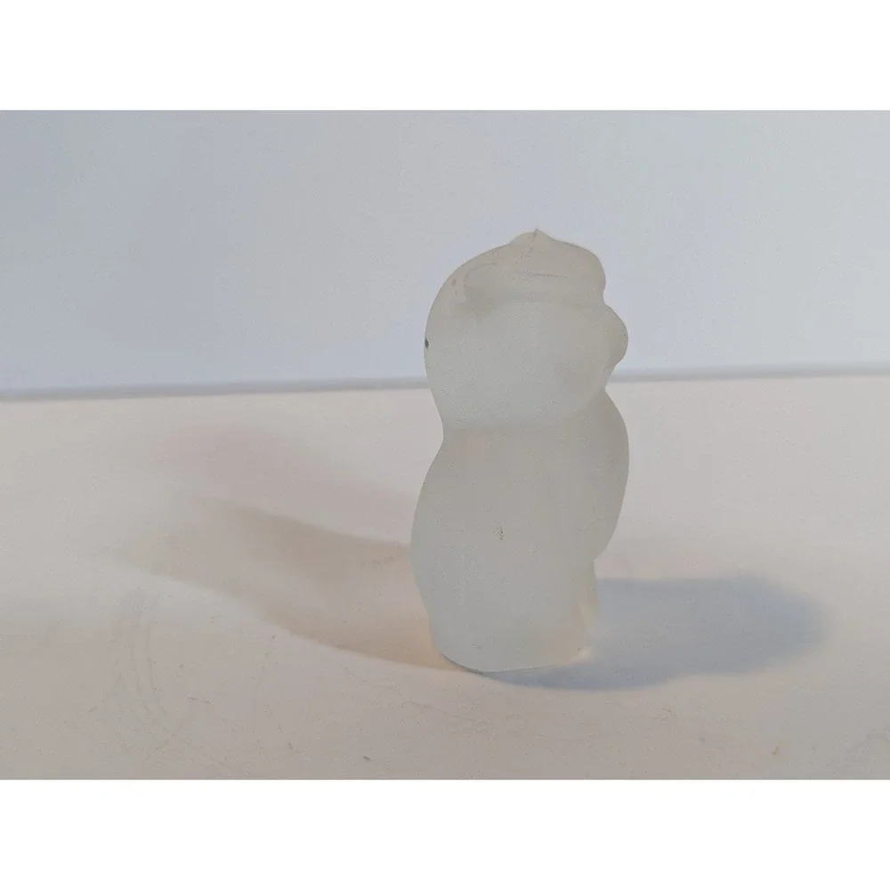 Vintage Frosted Crystal 2 1/4‎ in Owl